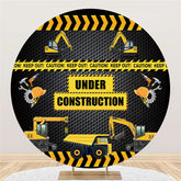 Lofaris Under Construction Black And Yellow Boys Party Backdrop